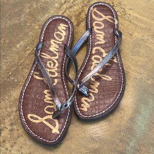 Sam Edelman Brown and Gold Flip Flop Sandals- New Without Tags, Size 8